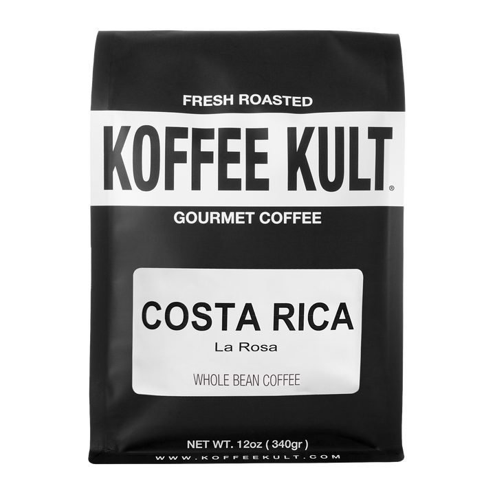Costa Rica 12oz whole bean coffee front facing