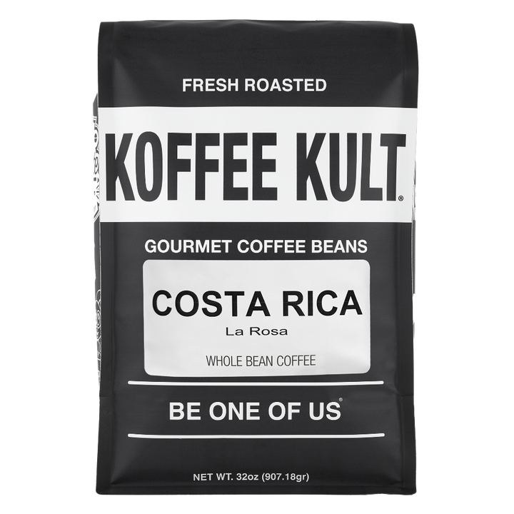 Costa Rica 32oz whole bean coffee front facing