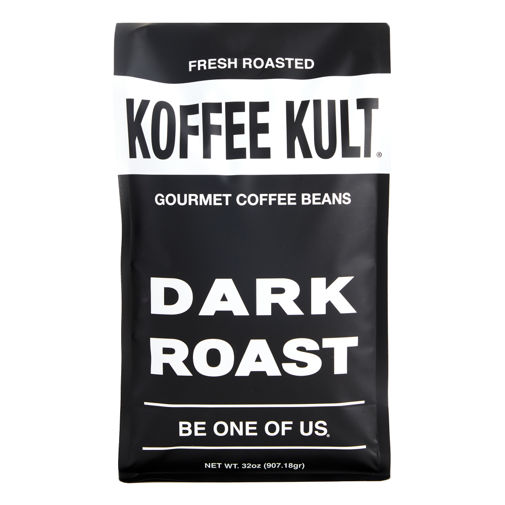 Dark Roast 32oz whole bean coffee front facing