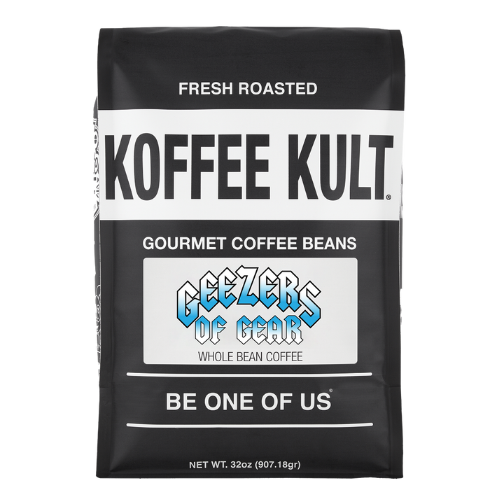 Geezers Grind 32oz Whole Bean Coffee Front Facing