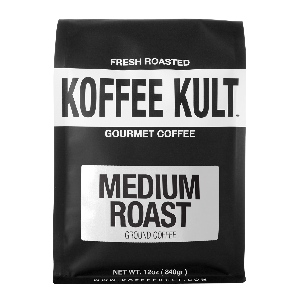 Medium Roast 12oz ground coffee front facing