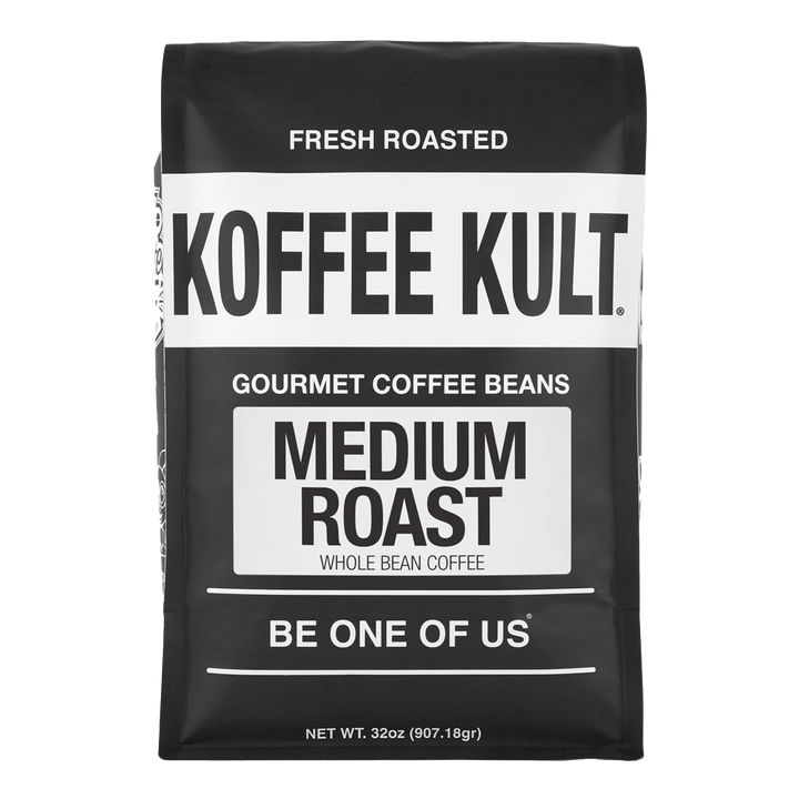 Medium Roast 32oz whole bean coffee front facing