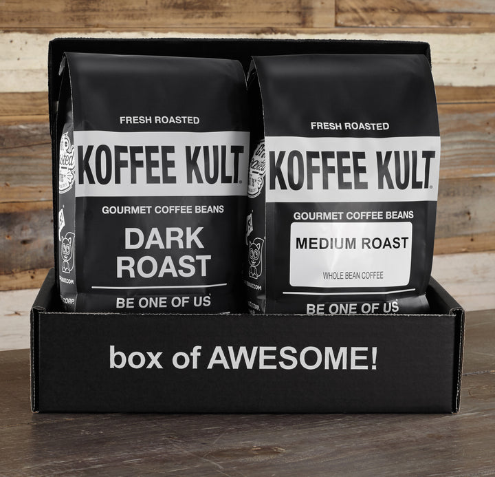 Koffee Kult gift box 2 x32oz right front