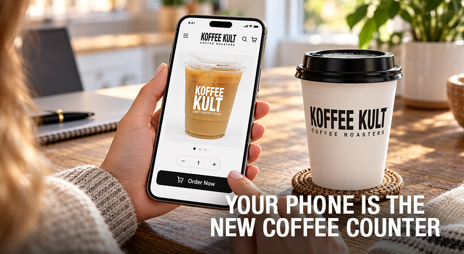 Your phone is the new coffee counter blog feature with text title