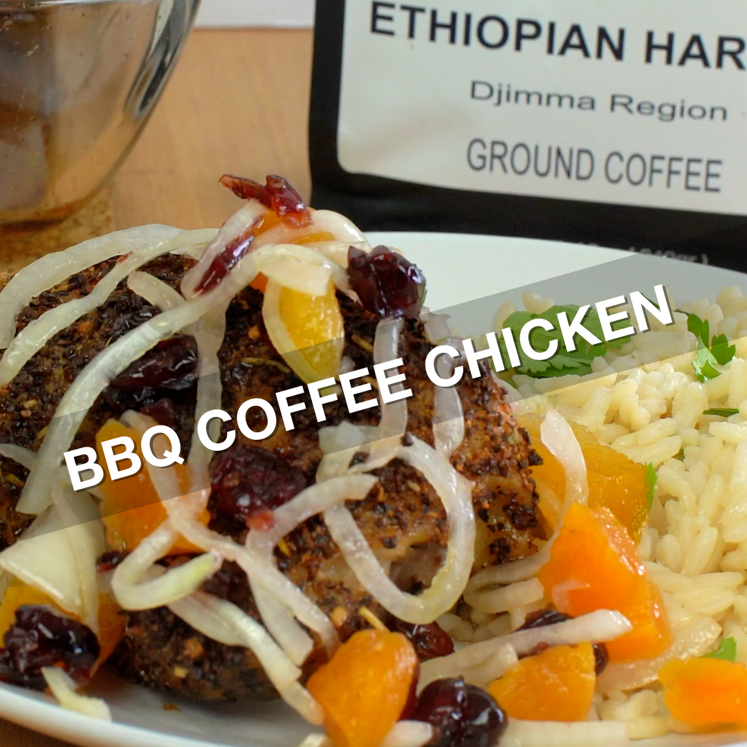 Koffee Kult Rubbed Chicken with Apricot and Craisin Salsa