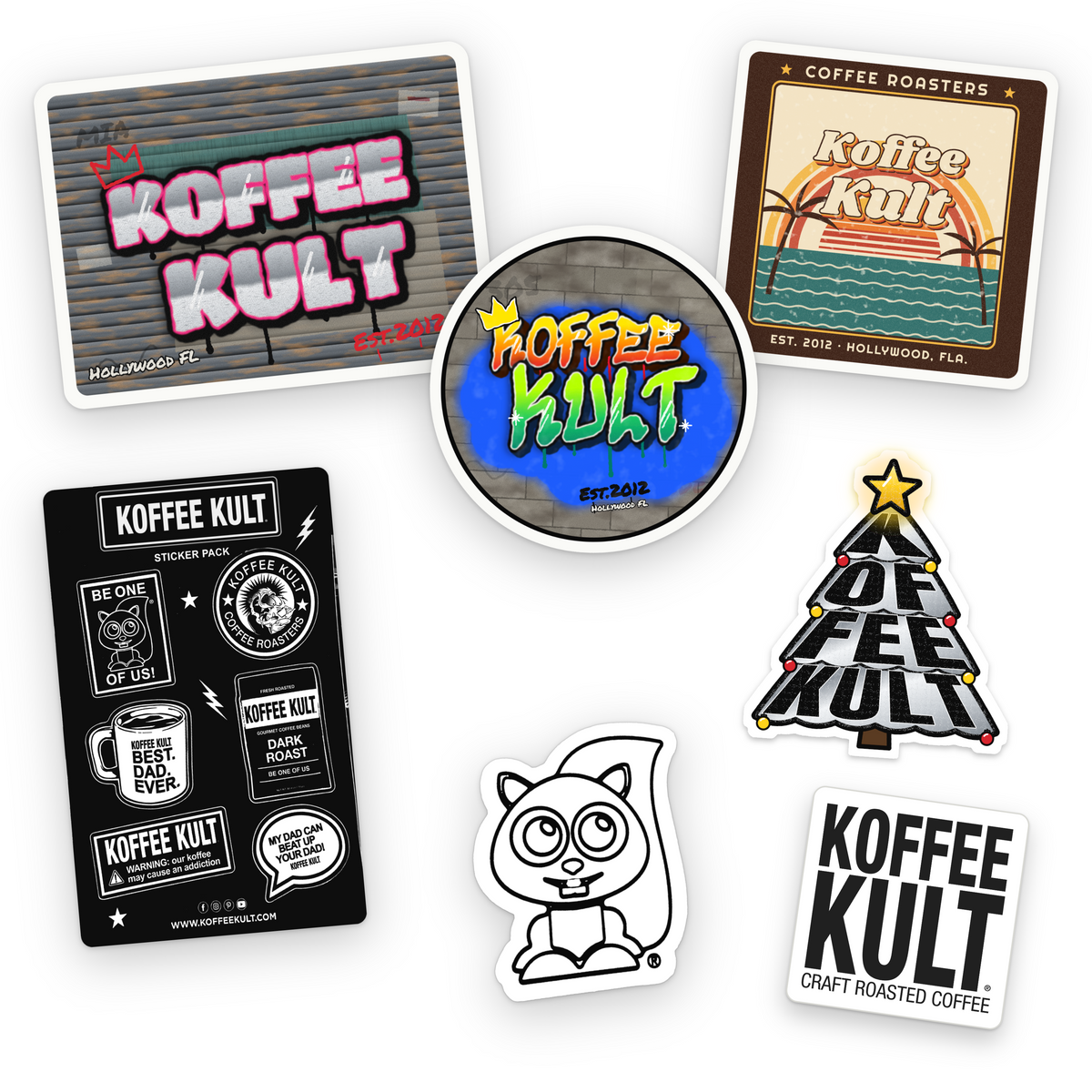Koffee Kult Stickers - Graffiti, Retro & Holiday Stickers