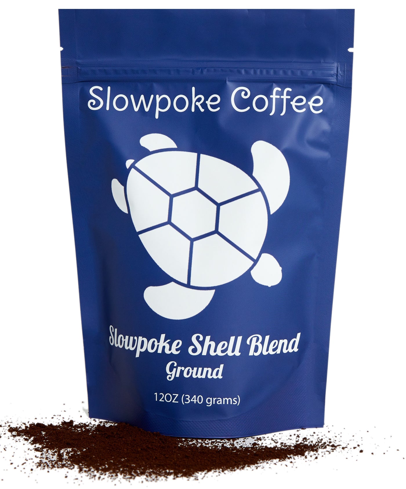 slow poke coffee shell blend front ground with beans