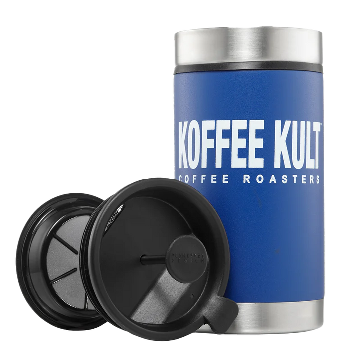 Koffee Kult Blue Thermal French Press with Filters