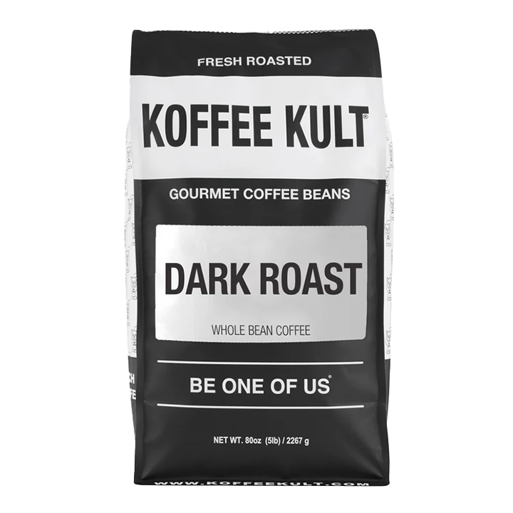 Dark Roast 80oz whole bean coffee front facing