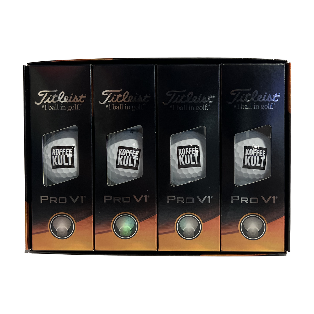 Koffee Kult golf balls in box