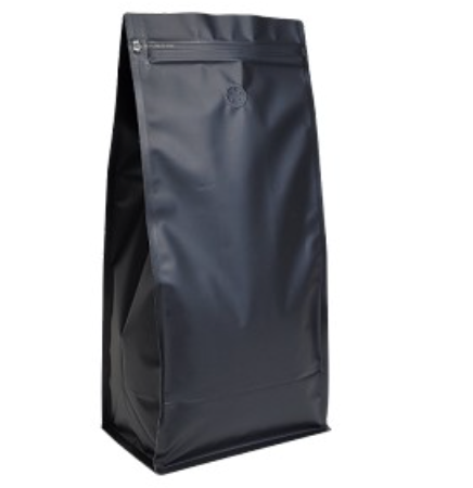 Black coffee bag on a white background