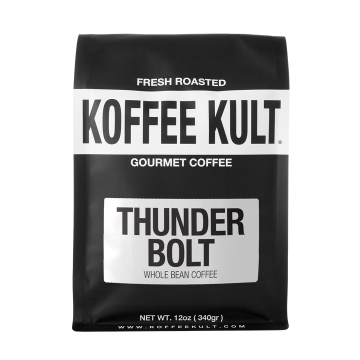 Thunder Bolt 12oz Whole Bean Coffee Front Facing