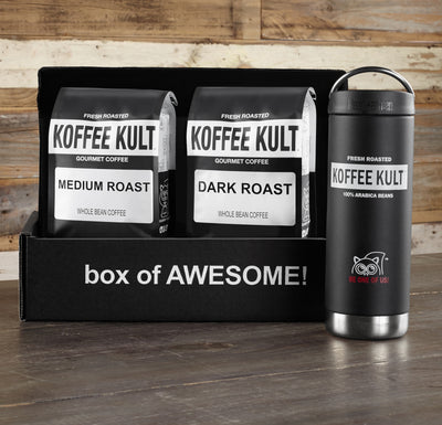 2 x 12oz Coffees & Travel Mug Gift Box
