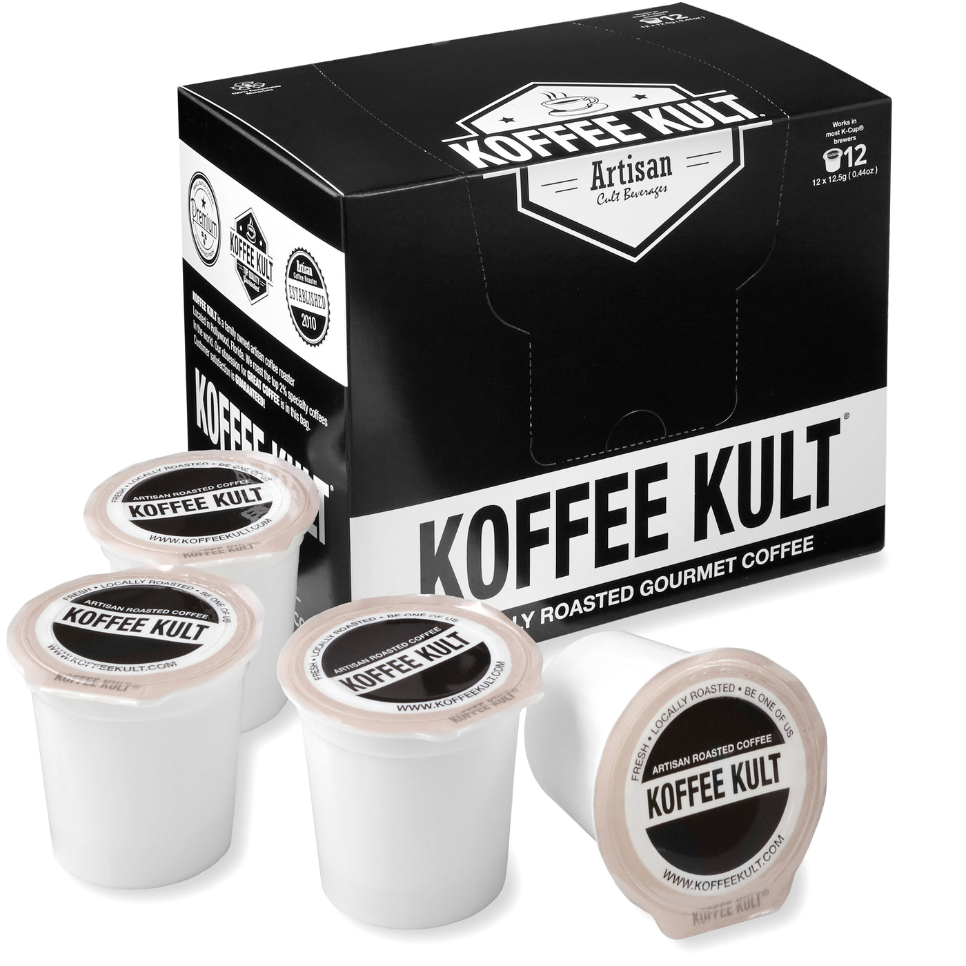 Original Koffee Kult Dark Roast coffee in single serve cups