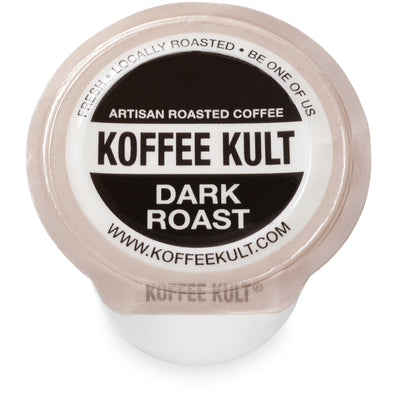 Original Koffee Kult Dark Roast coffee in single serve cups